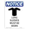 Signmission OSHA Sign, Long Sleeves Must Be Worn With Symbol, 10in X 7in Rigid Plastic, 7" W, 10" H, Portrait OS-NS-P-710-V-14043 - alternate 1